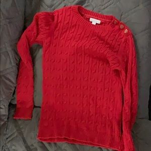 Red Charter club crew neck